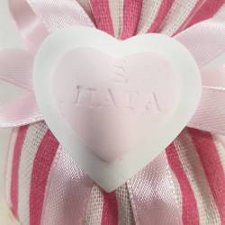 Bomboniere nascita bimba sacchetto portaconfetti gessetto profumato cuore rosa2