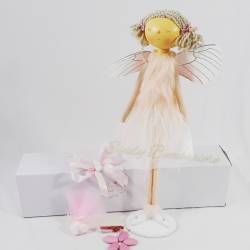 Bambola a forma di angioletto regalo per battesimo nascita comunione bambina AD EMOZIONI LINEA DOLLY