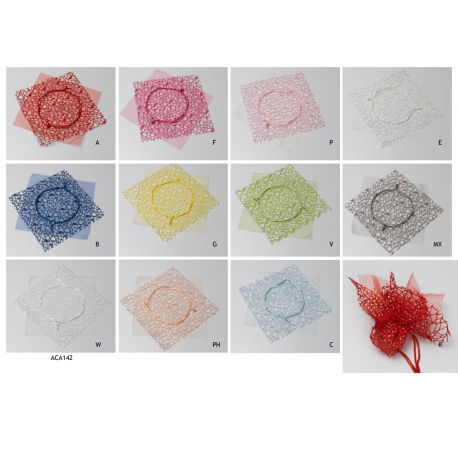 sacchetti rete in vari colori per confezionare bomboniere di vari eventi ACA144