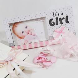 Idea bomboniera per nascita bimba femminuccia porta foto cornice battesimo 1° compleanno festa