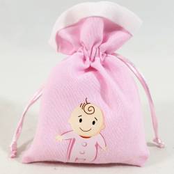 Sacchetto rosa per portaconfetti nascita bambina