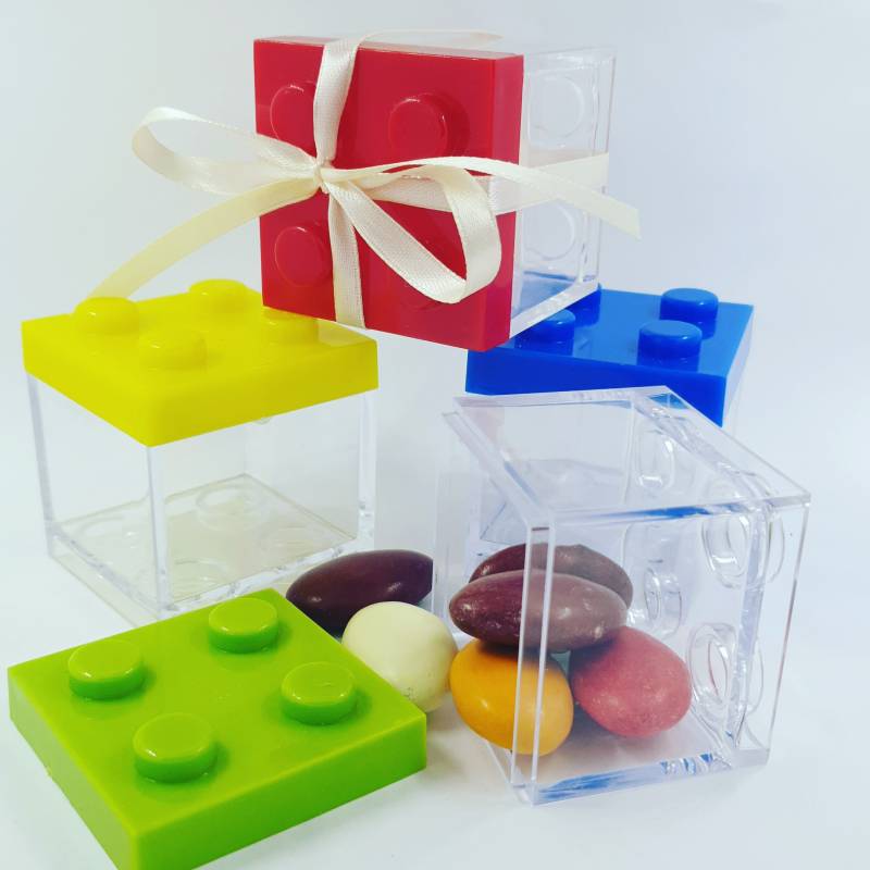 Costruzioni lego scatoline portaconfetti Cresima multicolor