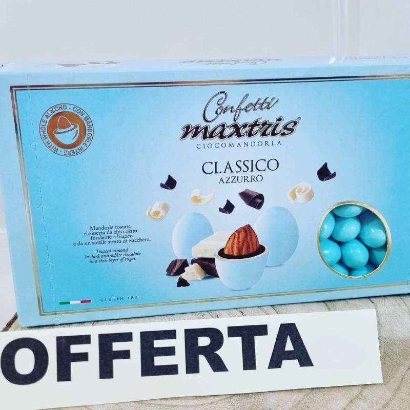 Confetti Maxtris Cioccomandorla Mix Frutta assortita Azzurri