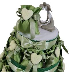 Torta bomboniera promessa di matrimonio cuore verde