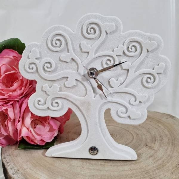 Cosa Regalare Alla Madrina Di Cresima Regalo madrina Cresima albero della vita orologio da tavolo bianco