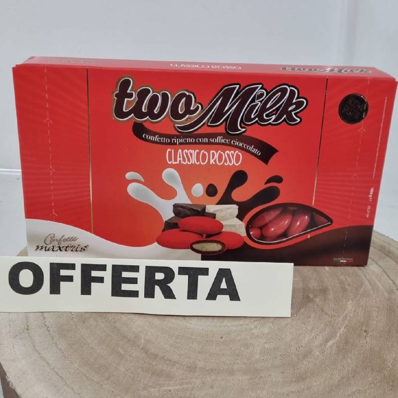 Confetti Maxtris Two Milk Rossi Classici al Cioccolato