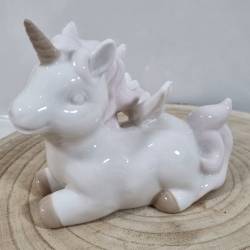 Bomboniere unicorno femmina ceramica porcellanata