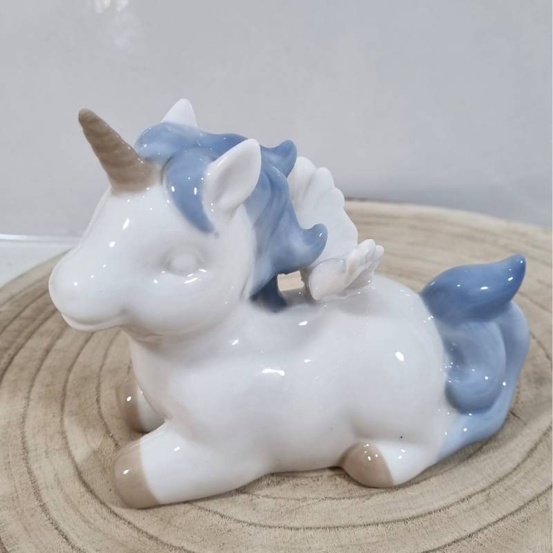 Bomboniere unicorno maschio ceramica porcellanata