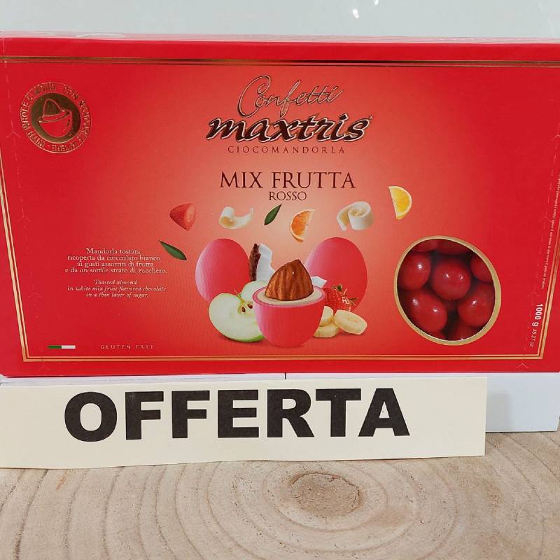 Confetti Ciocomandorla Maxtris Mix Frutta Assortiti Rossi