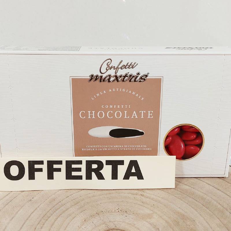 Confetti rossi Maxtris cioccolato da 1kg per Confettata, Apri