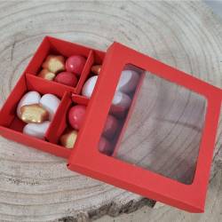 Portaconfetti laurea scatola a scomparti rossa