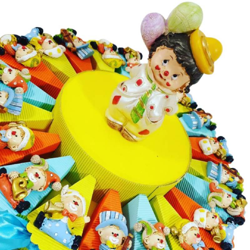 Torta di bomboniere compleanno bimbo Clown pagliaccio magnete