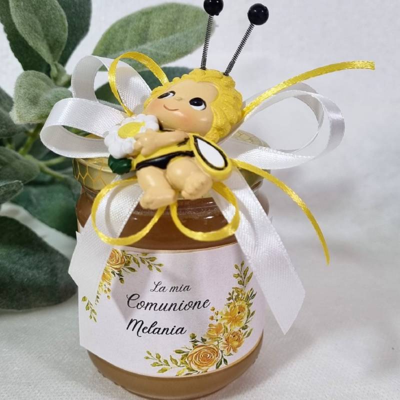 Bomboniere miele con ape magnete per Comunione