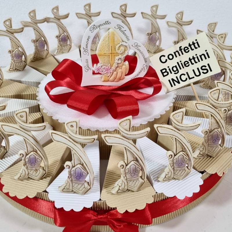Torta bomboniera Cresima completa Croce icona sacra