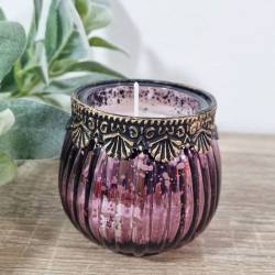 Bomboniere candele profumate vasetto vetro rosa antico