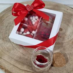 Bomboniere Rose stabilizzate rosse scatola degustazione confetti
