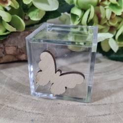 Scatoline per confetti Prima Comunione farfalla legno