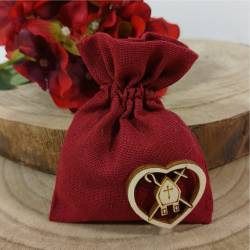 sacchetti cresima originali cuore in legno simbolo sacro