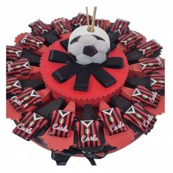 Torta bomboniere milan magneti maglietta rosso nera personalizzate con nome