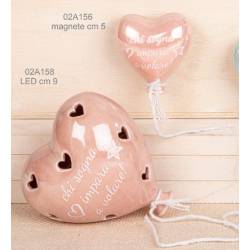 Bomboniere palloncini ceramica cuore con frasi rosa