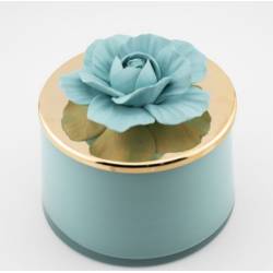 Candele bomboniere vasetto in ceramica con fiore in tinta