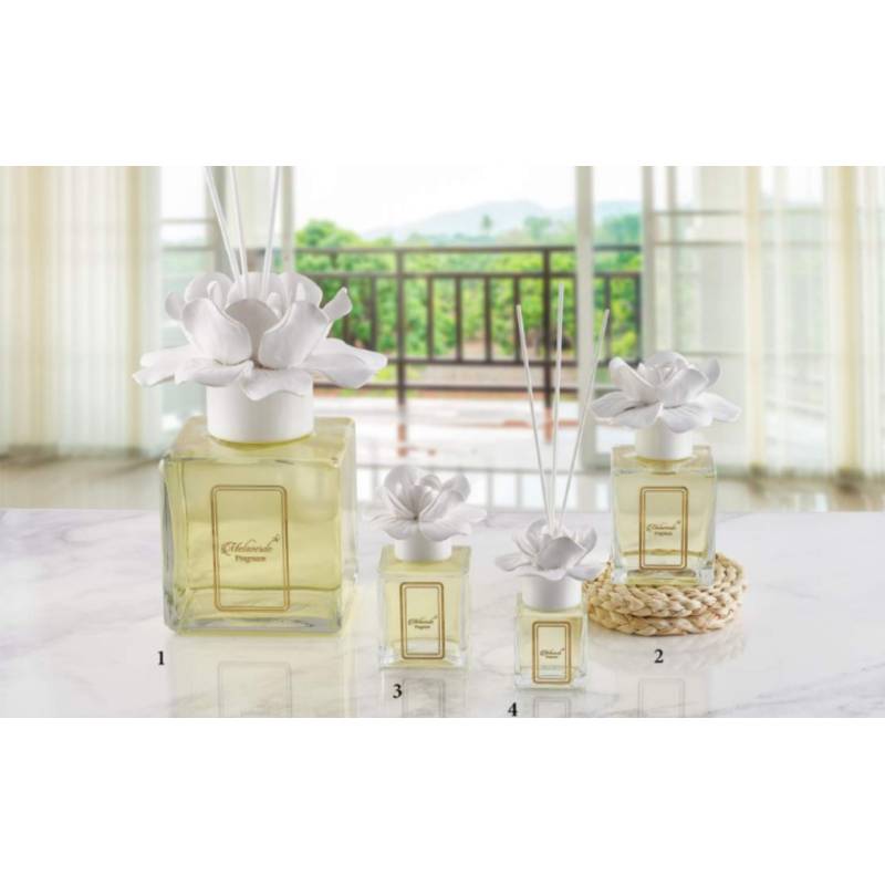 Melaverde bomboniere diffusore ambiente fiore in ceramica bianca shop online