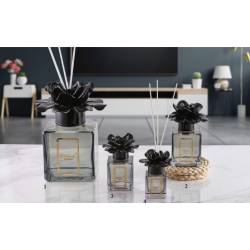 Diffusori per ambienti Melaverde bomboniere tema floreale fiore in ceramica nera