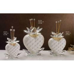 Diffusore ambiente bomboniere cuore elegante Grace Design dettagli dorati fiore cristallo