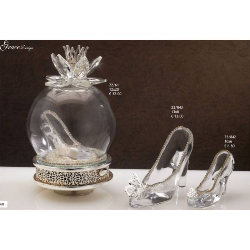 Bomboniere in vetro eleganti eleganti carillon e tacco scarpetta Grace Design