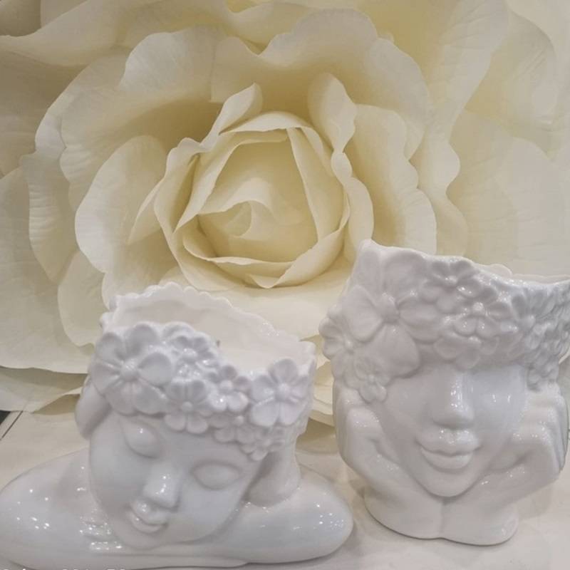 Candele profumate bomboniere Harmony statue volti in ceramica