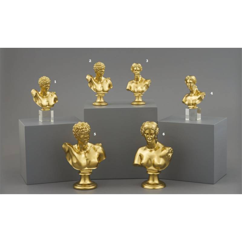 Bomboniere eleganti statue mezzo busto dorate Melograno Made in Italy