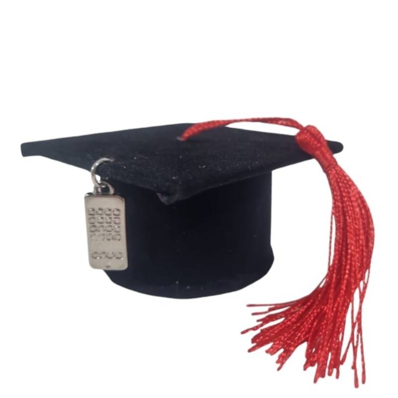 Bomboniere laurea economia aziendale tocco velluto nero calcolatrice