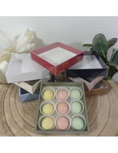 Scatole degustazione confetti quadrate 8x8x2 cm
