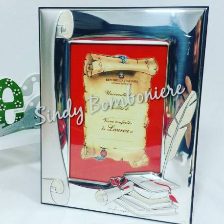 Cornice per foto laminato in argento con scatola regalo idee regalo laurea